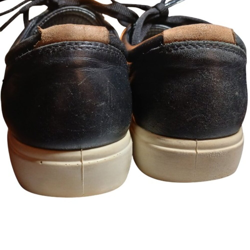 ECCO Soft Black Leather Sneakers Size EU39/US 8 EUC - Picture 9 of 16